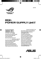 Asus ROG-STRIX-1000G-AURA-GAMING ROG PSU Series Quick Start Guide Multiple Languages