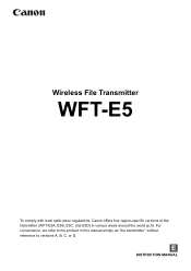 Canon Wireless Transmitter WFT-E5A WFT-E5 Instruction Manual