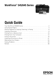 Epson WorkForce 645 Quick Guide