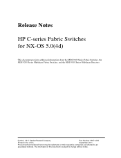 HP Cisco MDS 8/12c HP C-series Fabric Switches for NX-OS 5.0(4d) Release Notes (5697-1239, September 2011)