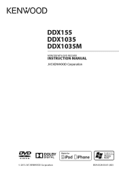 Kenwood DDX155 Operation Manual