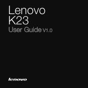 Lenovo K23 Laptop Lenovo K23 User Guide V1.0