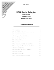 Tripp Lite USA-19HS Owner's Manual for Mac OS X USA-19HS USB Serial Adapter 933019