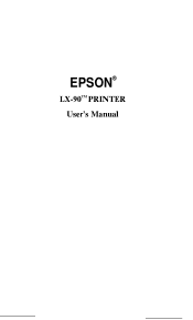 Epson LX-90 User Manual