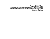 Epson PowerLite Pro G6050W User Manual