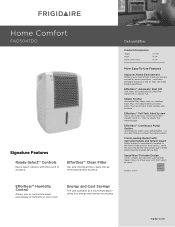 Frigidaire FAD504TDD Product Specifications Sheet (English)