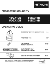 Hitachi 60DX10B Owners Guide