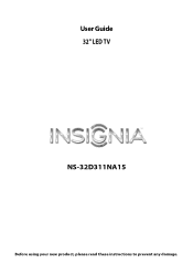 Insignia NS-32D311NA15 User Manual (English)