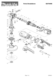 Makita GA7040S Parts Breakdown