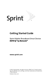 Motorola MOTO Q Sprint Quick Start Guide