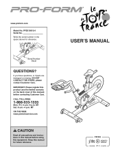 ProForm 1350 Bike English Manual