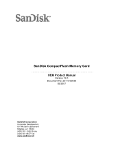 SanDisk 4gb Compact Flash Ultra II Product Manual