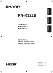 Sharp PN-K322B Setup Manual