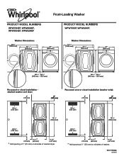 Whirlpool WFW7540FW Dimension Guide
