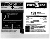 Amana NFW5800HW Energy Guide