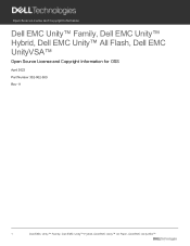 Dell Unity 500 EMC Unity Family/UnityVSA Open Source License and Copyright Information