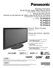 Panasonic TC P50G10 46' Plasma Tv