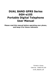 Samsung E105 User Manual (ENGLISH)