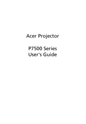Acer P7500 User Manual