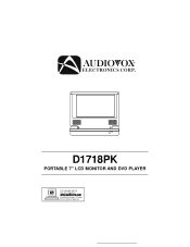 Audiovox D1718PK User Guide