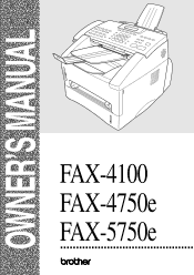 Brother International FAX-4100/FAX-4100e Owners Manual