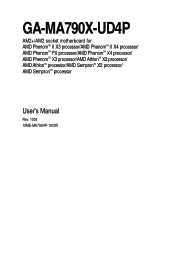 Gigabyte GA-MA790X-UD4P Manual