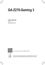 Gigabyte GA-Z270-Gaming 3 Users Manual