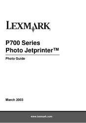 Lexmark P706 Photo Guide