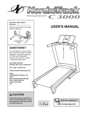 NordicTrack C3000 Treadmill Uk Manual