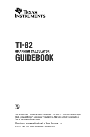 Texas Instruments TI-82 User Manual