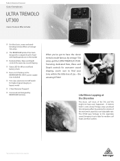 Behringer UT300 Product Information Document
