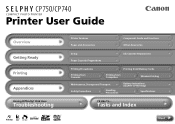 Canon PIXMA SELPHY CP740 SELPHY CP750 / CP740 Printer User Guide