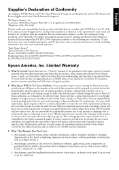 Epson Pro L1060U Notices and Warranty for U.S. and Canada.