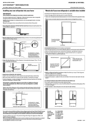 Fisher and Paykel RF201ADUSX5 N Installation Guide Quick Reference
