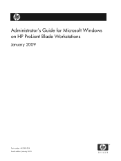 HP ProLiant xw2x220c Administrator's Guide for Microsoft Windows on HP ProLiant Blade Workstations -- January 2009
