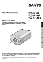 Sanyo VCC-N6584 Instruction Manual, VCC-N6584P