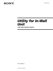 Sony CDP-NW10 Utility for In-Wall Unit Software User Manual