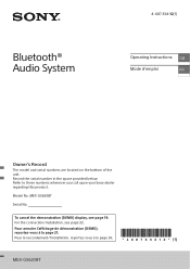 Sony MEX-GS620BT Operating Instructions