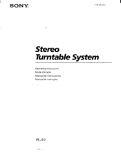 Sony PS-J10 Primary User Manual
