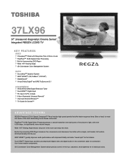 Toshiba 37LX96 Printable Spec Sheet