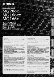 Yamaha MG166CX Owner's Manual