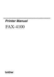 Brother International FAX-4100/FAX-4100e Printer Users Guide for FAX-4100