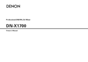 Denon DN X1700 Owners Manual