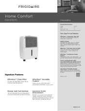 Frigidaire FAD251NTD Product Specifications Sheet (English)