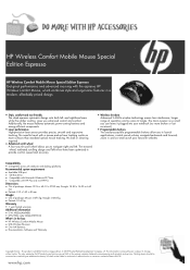 HP FQ422AA HP Wireless Comfort (Espresso) Mobile Mouse  -  Datasheet