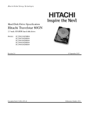 Hitachi IC25N080ATMR04-0 Specifications