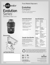 InSinkErator Evolution Compact Specifications
