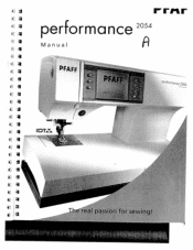 Pfaff performance 2054 Owner's Manual