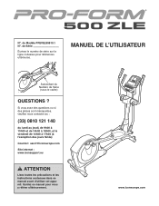 ProForm 500 Zle Elliptical French Manual