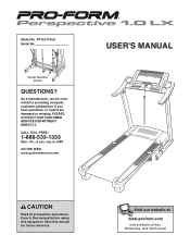 ProForm Perspective 1.0 Lx Treadmill English Manual